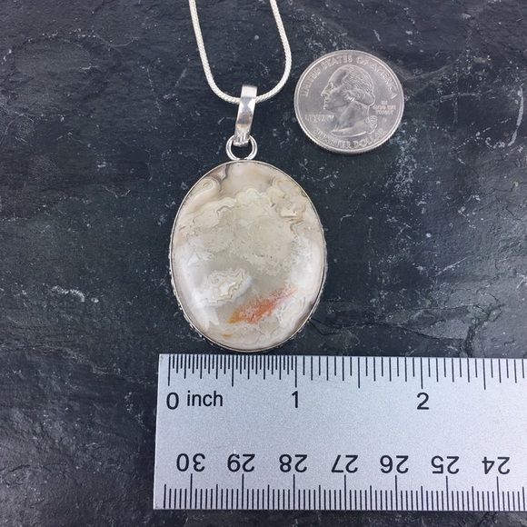 Crazy Lace Agate Stone Pendant Necklace - Picture 7 of 10